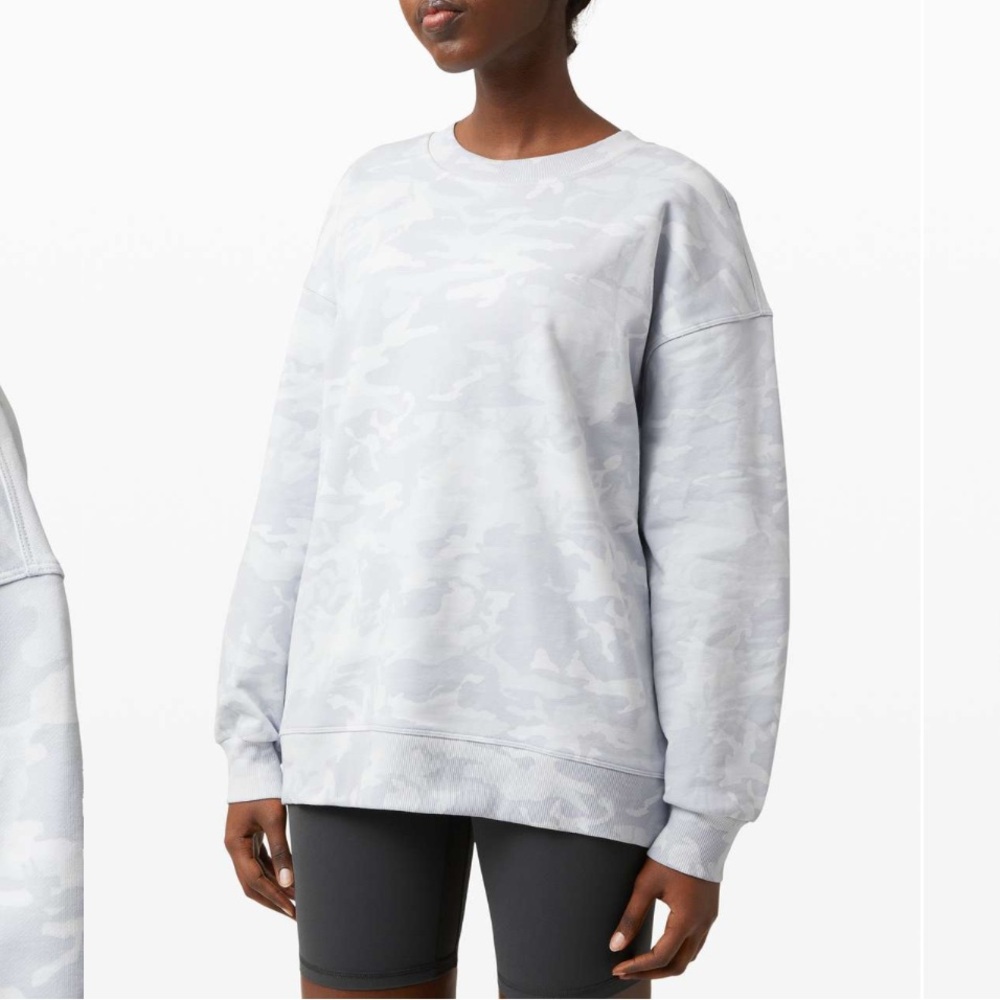 Lululemon Perfectly Oversized Crew in Incognito Camo Alpine White MULTI